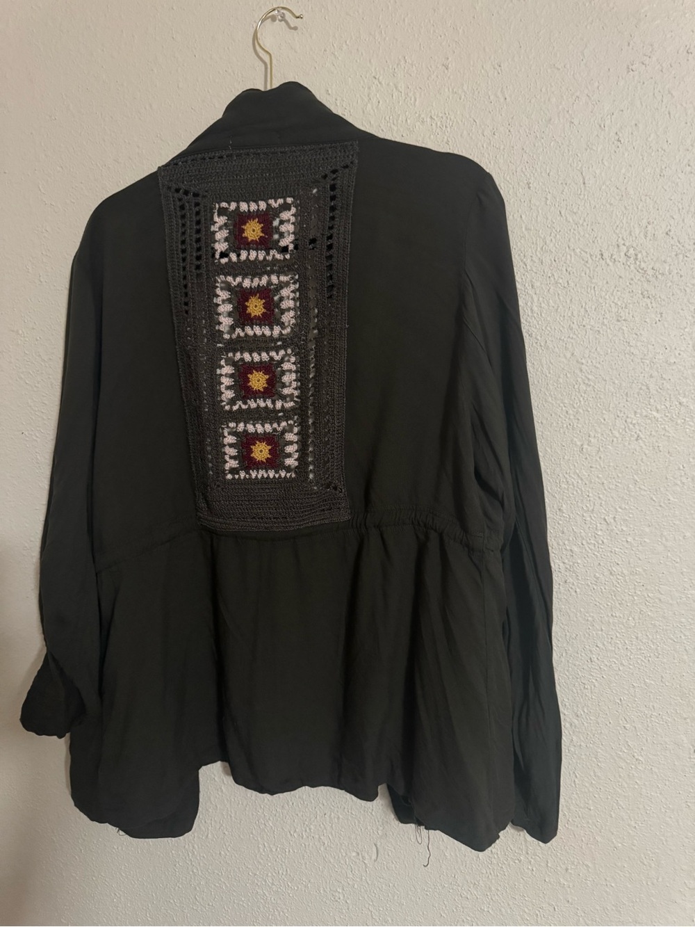 Dark green Crochet-Back Lightweight Women’s Top - Picture 2 of 8